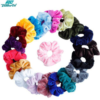 20 cái Phụ Nữ Nhung cột tóc màu trơn dây buộc tóc nhiều màu buộc tóc đuôi ngựa scrunchies Phụ kiện tóc