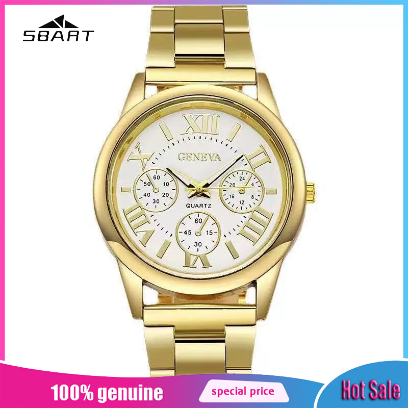 Men's Quartz Watch with Three Sub-Dials and Roman Numerals Elegant Stainless Steel Band ราคา 72 บาท*ส่งฟรี