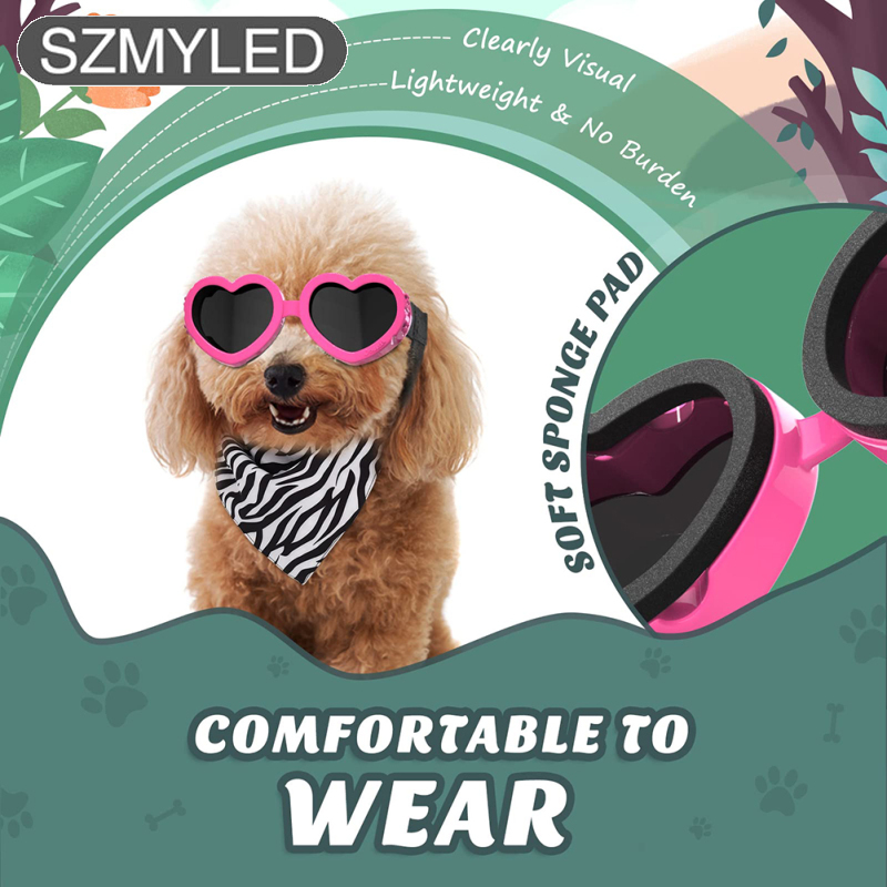 Pet Heart Shape Foldable Sunglasses Windproof Eye Protection Sun Glasses Pet Accessories For Cats Dogs