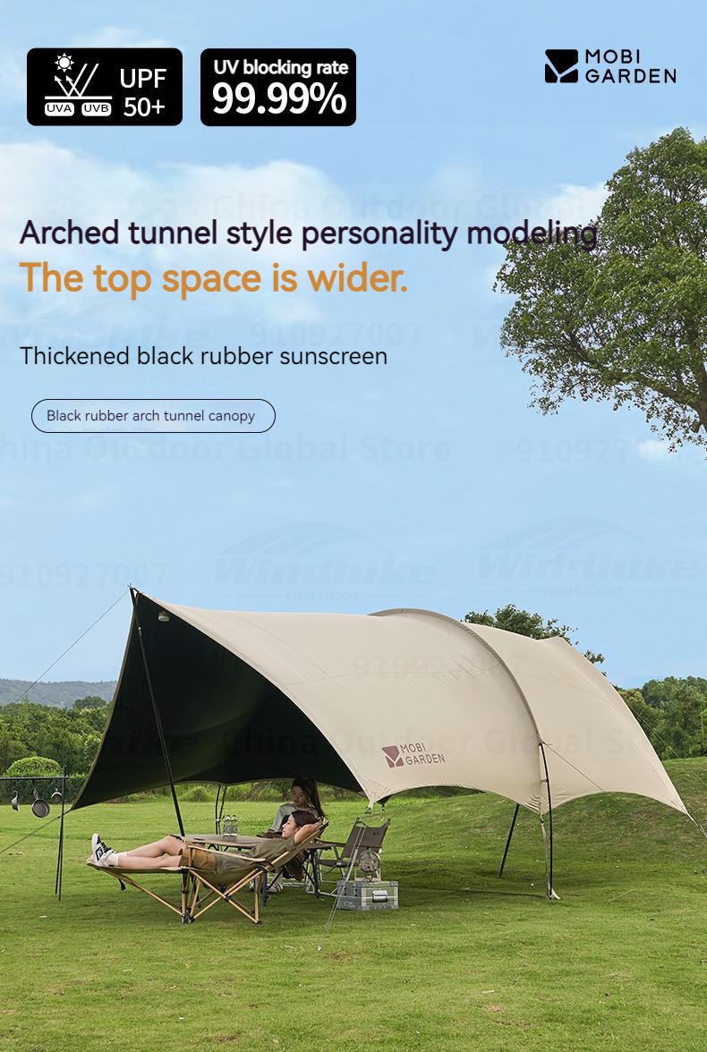 MOBI GARDEN Outdoor Camping Picnic Tent Anti-vinyl Canopy Rain Anti-ultraviolet 50+ Large-size Tunnel-type Oxford View D250 · v49