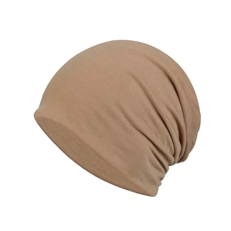 Mũ Beanie cotton polyester thoáng khí Mũ Beanie co giãn mềm mỏng phong cách cho nam nữ Mũ đầu lâu đơn giản xuân hè Mũ nữ