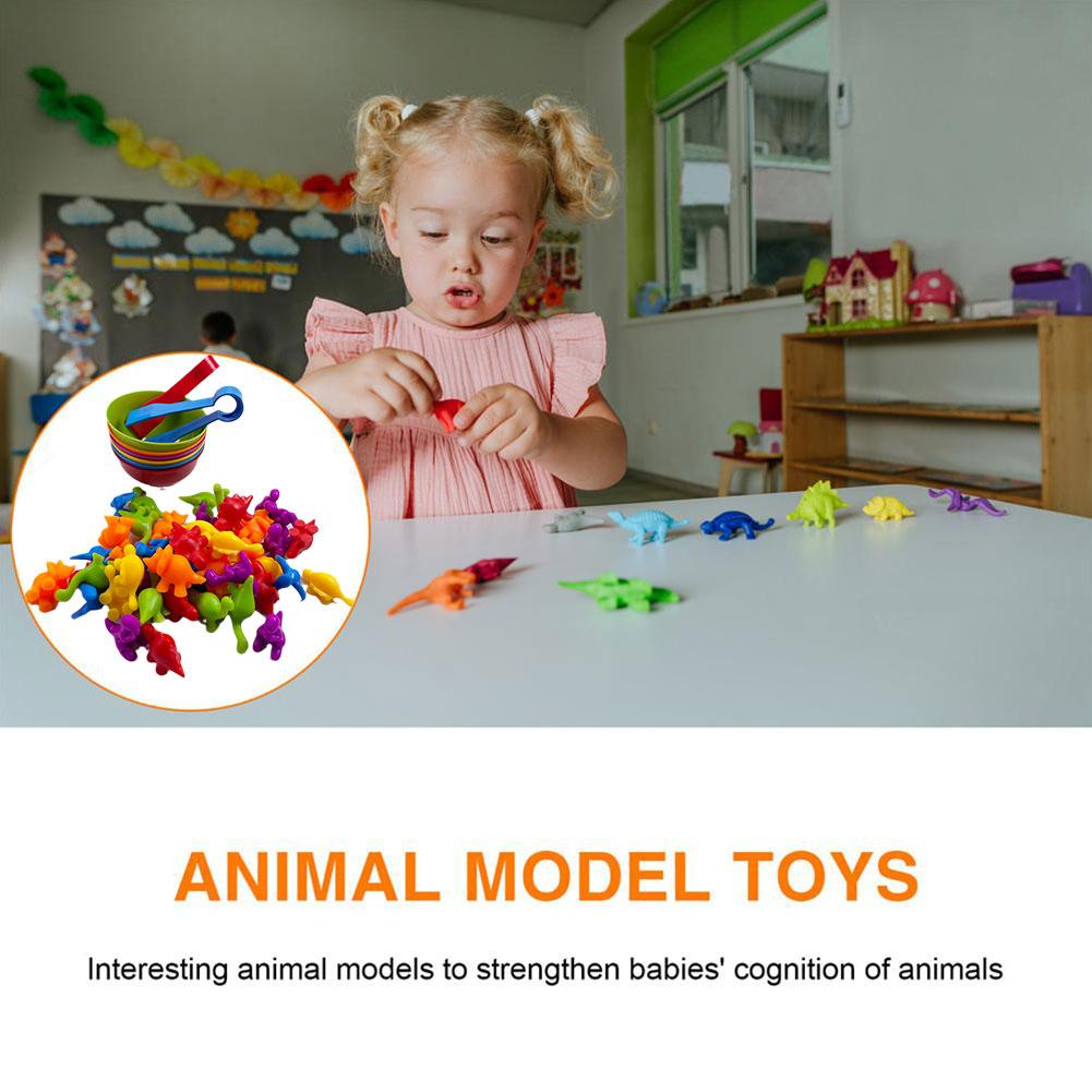 Cartoon Rainbow Dinosaur Count Toy Early Education Toy Colorful Aids Montessori Teaching Dinosaur Mathematics Arithmetic F6X3