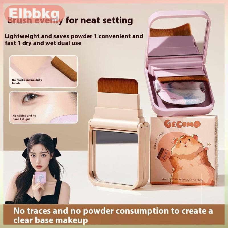 Elbbkg Traceless Soft Brush Puff Set, Ultra-thin Portable With Built-in Puff Mirror, Flawless Base Makeup Brush