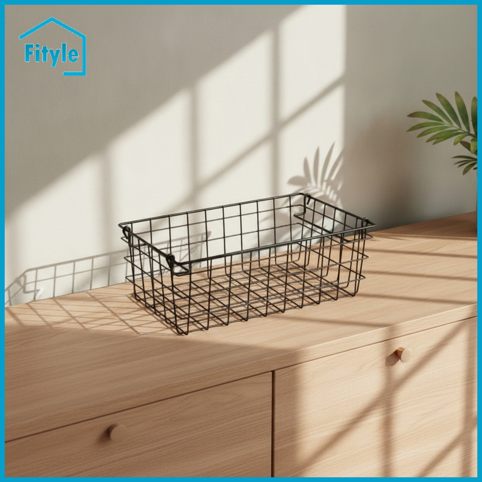Fityle Rectangular Iron Wire Basket Minimalist Wire Storage Basket Space-Saving Organizer Low-Profile for Living Room ราคา 10,211 บาท*ส่งฟรี