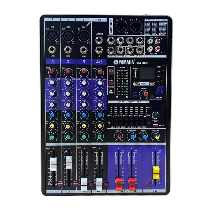 Bàn trộn Mixer Yamaha M4 USB, Bluetooth, 99 hiệu ứng, Hát Nâng Tiếng Đỉnh cao, hỗ trợ Livestream, Ka