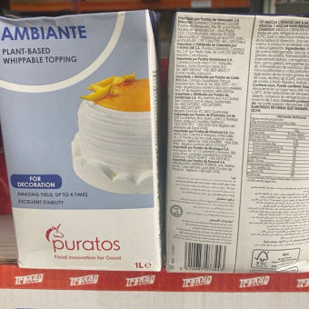 Kem sữa béo thực vật Topping Ambiante hộp 1 lít- Nguyên liệu làm kem tươi 1L