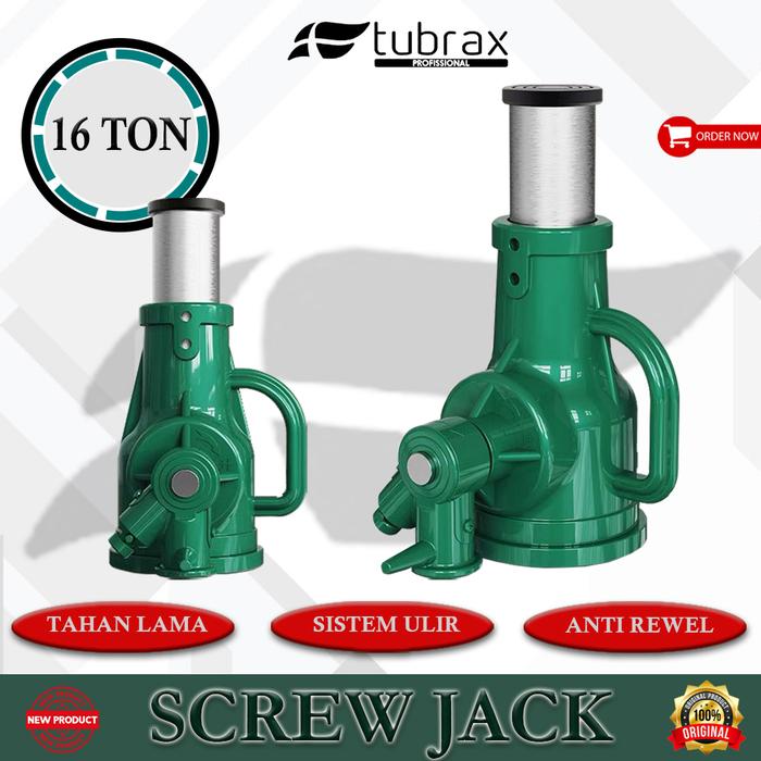 TUBRAX DONGKRAK BOTOL ULIR 16TON MECHANICAL SCREW JACK MUATAN 16 TON -SparepartVin Harga 1,497,000 rupiah*Gratis Ongkir