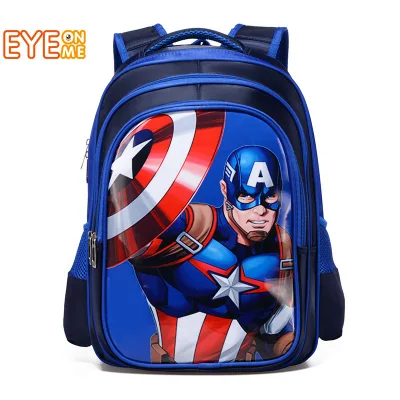 EyeOnMe Kid's Backpack Cartoon Captain America Spidermen Iron Man School Bag Primary Children Schoolbag