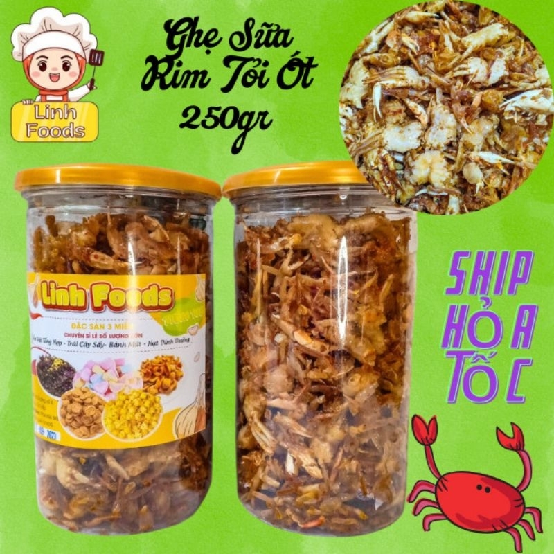 Ghẹ sữa rim tỏi ớt - ghẹ nguyên chân 250gr