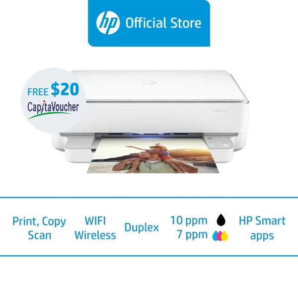 HP ENVY 6020 All-in-One Color Inkjet Printer / Print, Copy, Scan, Photo / ADF / Duplex / Two-Sided Printing / One Year Warranty (FREE SGD 20 E-Capita) Singapore