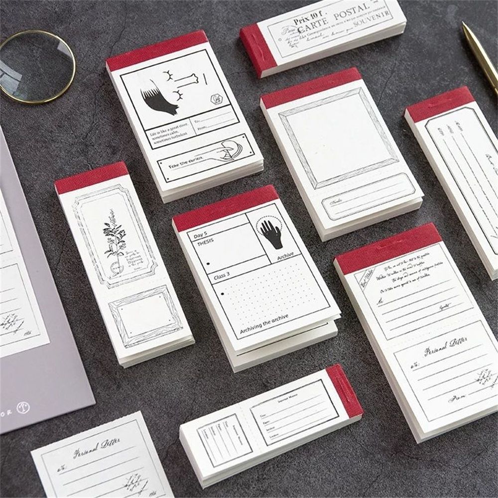 LFGHT Có thể cắt được Sinh viên Văn phòng phẩm Bản ghi nhớ Planner Đồ dùng học tập Trang trí văn phòng Memo Pad Message Pads Daily Notepad Writing Pads