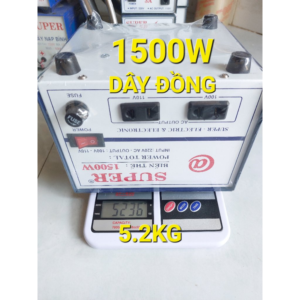 (100% Dây Đồng) Biến Thế Super (300W/500W/1000W/1500W/2000W) 220V Sang 110V - 100V