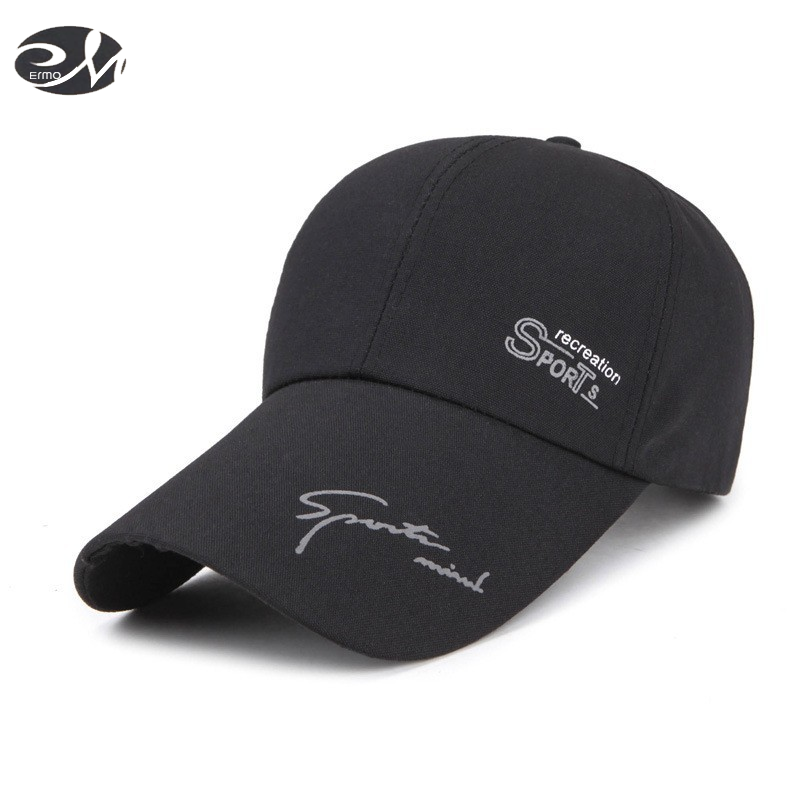 Ermo Long Brim Baseball Cap, General Four Seasons, Men's Hat, Outdoor Sun Protection, Leisure Sports, Adjustable, Fashion, Pop Cap, Goes with Every Outfit. ราคา 76 บาท*ส่งฟรี