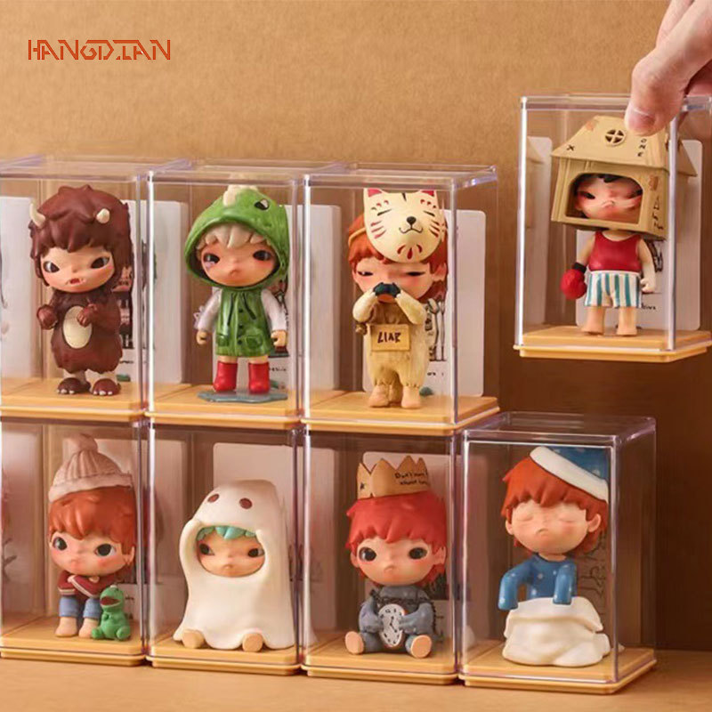 HANGDIANLưu trữ hiển thị đứng chống bụi hộp duy nhất hình lưu trữ Hộp búp bê hiển thị đứng
