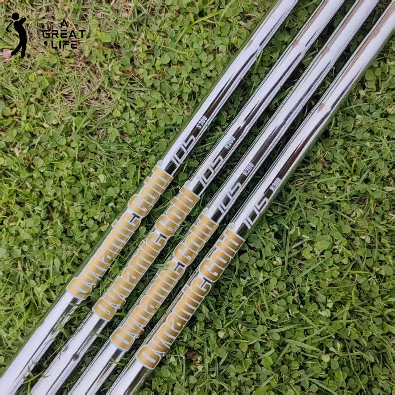 Vàng năng động 105 Trục Sắt thép | thiết kế gọn nhẹ, R200, R300, S300 tùy chọn Flex | 39 "Trục gậy đánh golf, .370 đầu song song, thương hiệu mới
