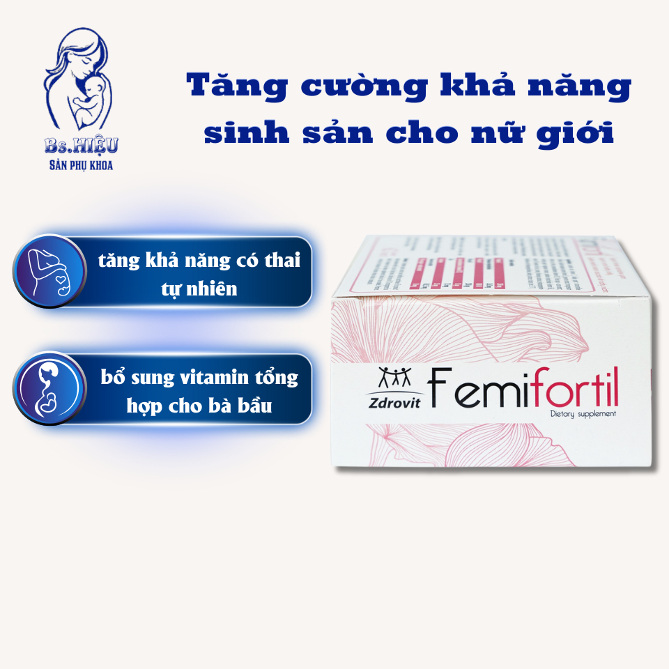 Viên uống Femifortil bổ sung Vitamin, khoáng chất và thảo dược cho phụ nữ mang thai (4 vỉ x 15 viên)