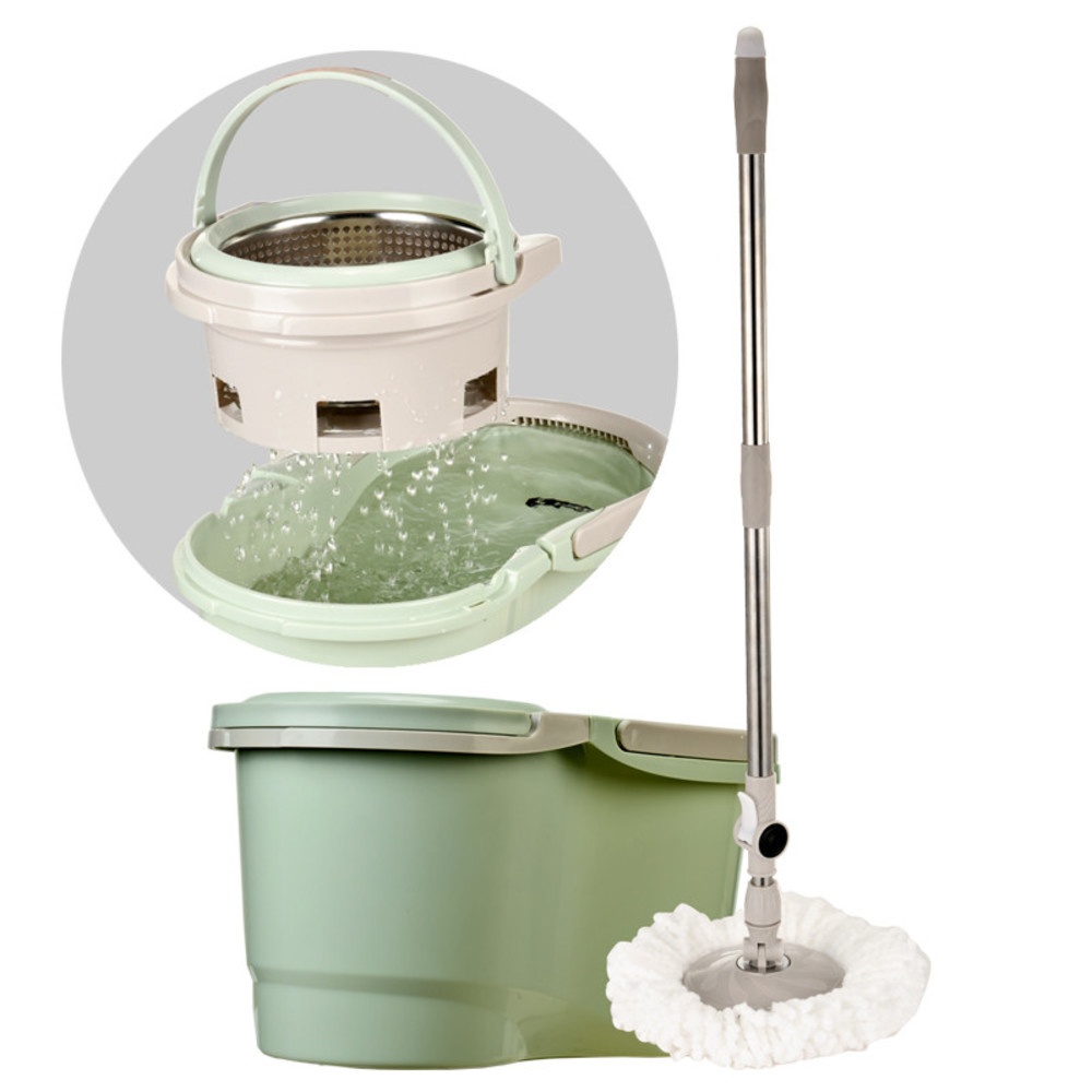 Global House ICLEAN ชุดม็อปปั่นถังสเตนเลสถอดหัวปั่นได้ ด้ามสเตนเลส รุ่น HDR-M033B  ขนาด 27x46x25 CM (6L) สีเขียว รับประกันของเเท้! - ยี่ห้อ Winkplus ราคา 767 บาท*ส่งฟรี