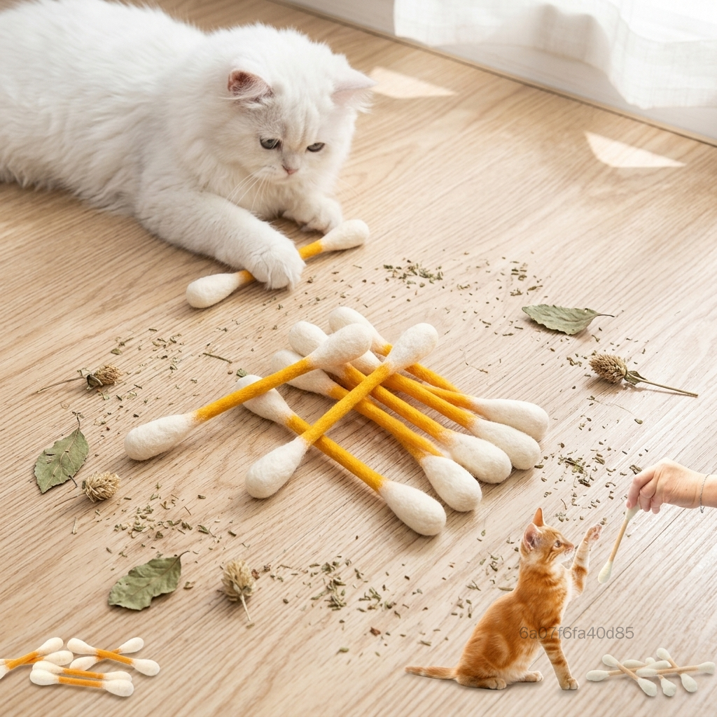 Catnip Wool Nỉ Đồ chơi cho mèo Tăm bông quá khổ Hình dạng Chơi tương tác