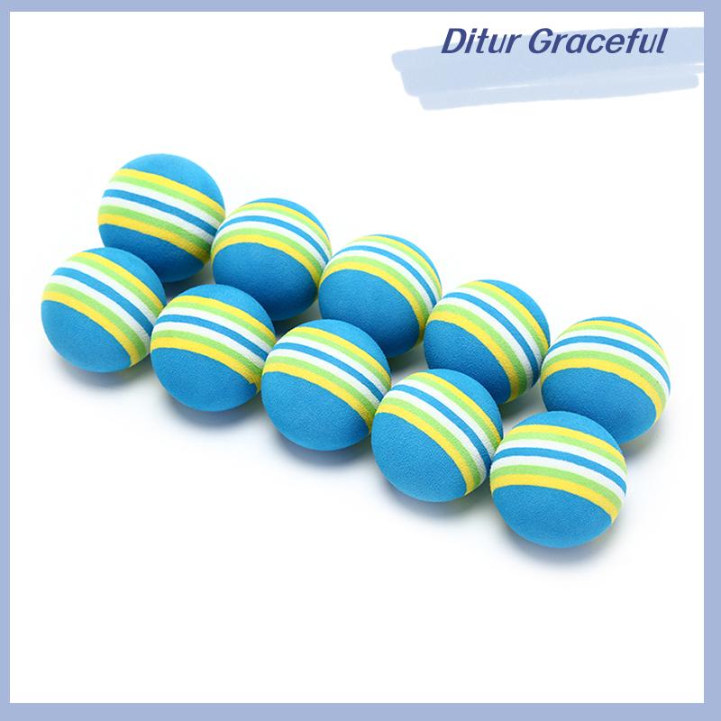 Ditur 10Pcs Rainbow Stripe foam Sponge Golf Balls Swing Practice Training Aids