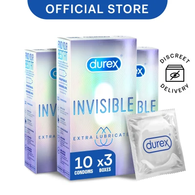 [Bundle of 3] Durex Invisible Extra Thin and Extra Lubricated Condoms 10s