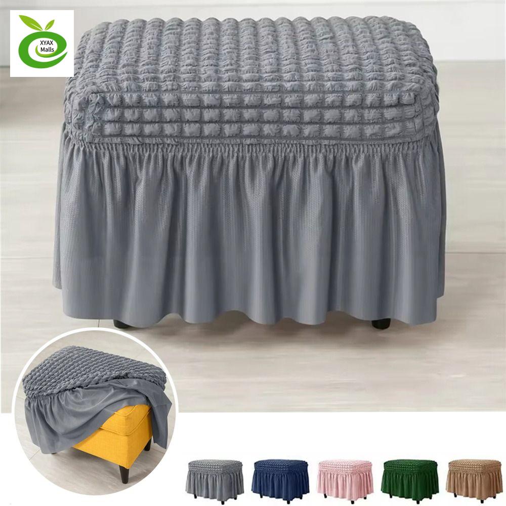 XYAX ผ้าเซอร์ซัคเกอร์ ปลอกเก้าอี้ ผ้าสีพื้น ทั่วไป ปลอกหุ้มที่วางเท้า ซักได้ ป้องกันการลื่น ปกออตโตมัน ของตกแต่งบ้าน ราคา 197 บาท*ส่งฟรี