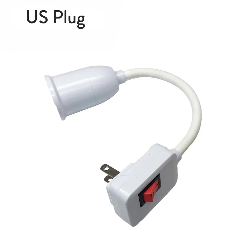 E27 Lamp Bulb Adapter Flexible Light Bases Holder Flexible Converter Switch Adapter Socket 20CM EU/US/UK Plug