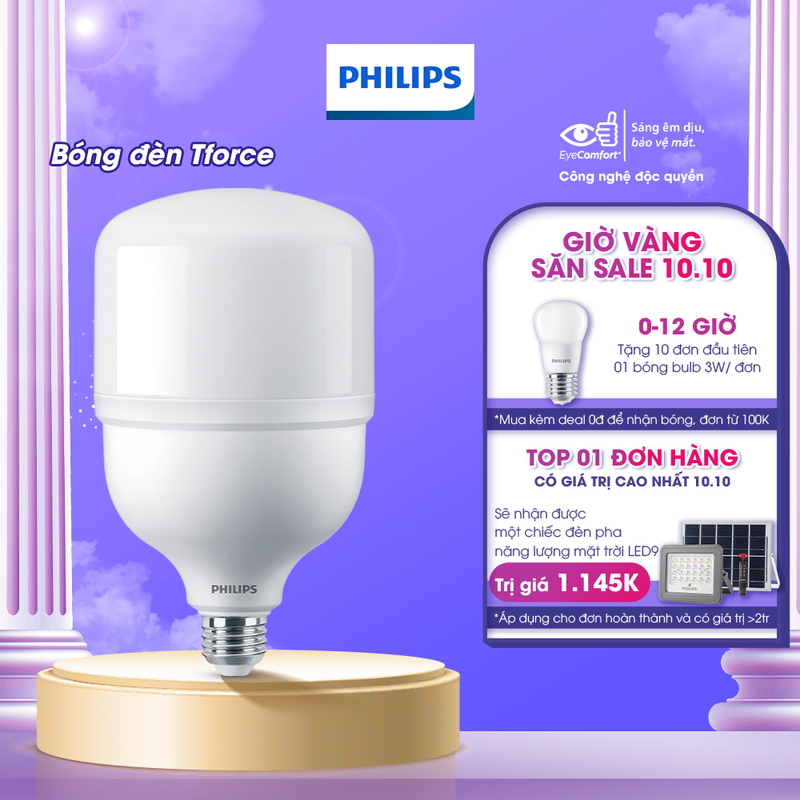 Bóng đèn Philips trụ TForce siêu sáng (25W,35W,45W, 50W) - Ánh sáng trắng 6500K (01 bóng)