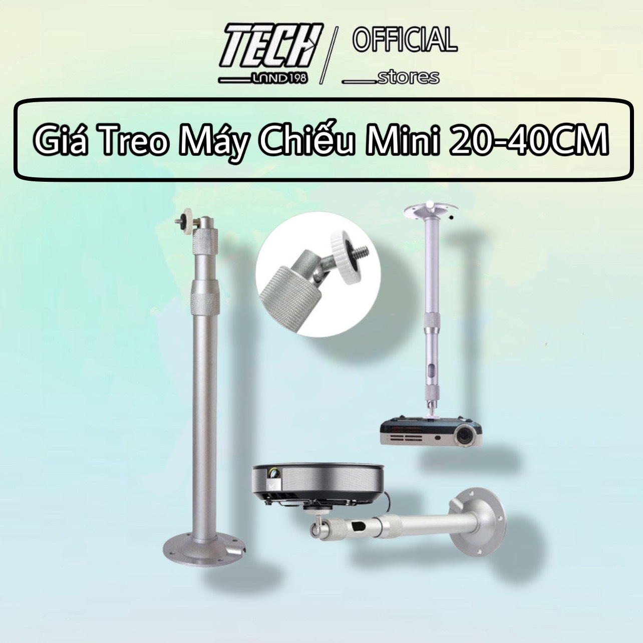 Giá Treo Máy Chiếu Mini 20-40CM, Chất Liệu Hợp Kim Nhôm, Thiết Kế Chắc Chắn