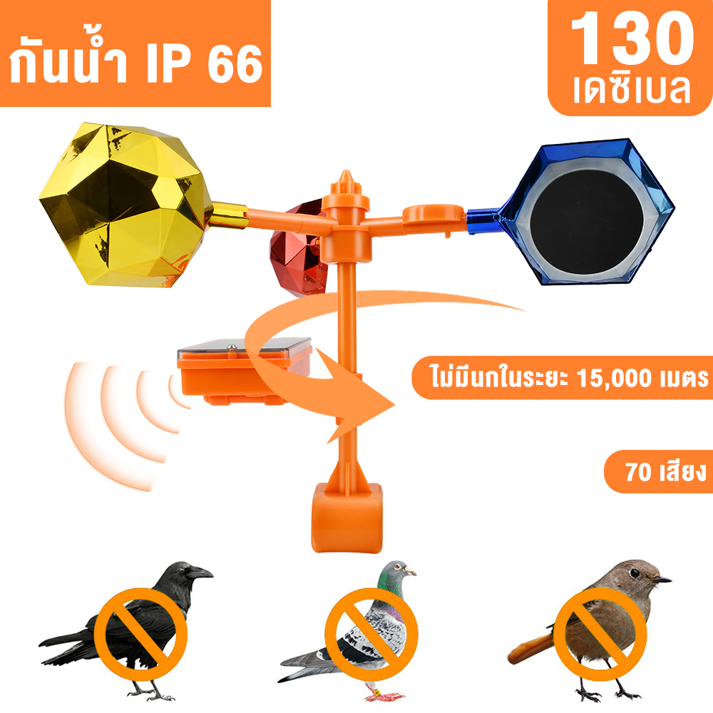 ip66 ปรับระดับเสียงได้ ไล่นกได้ไกล 300 เมตร อัลตราโซนิคขับไล่นก เครื่องไล่นก พลังงานแสงอาทิตย์อัลตราโซนิกกลางแจ้ง ราคา 128 บาท*ส่งฟรี