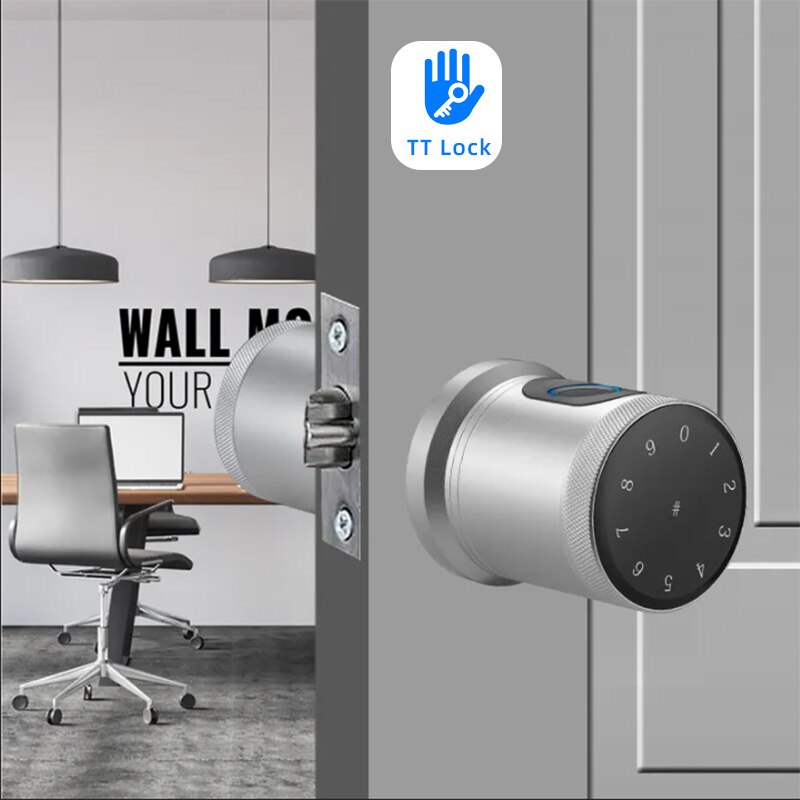 Điện tử Knob Door khóa ttlock Bluetooth vân tay thông minh chốt cửa khóa an ninh văn phòng bảo vệ