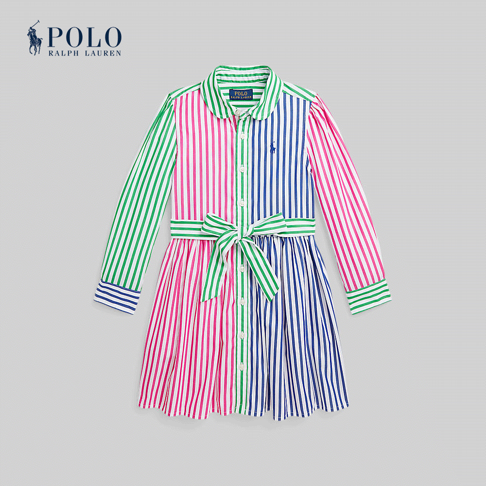 Polo Ralph Lauren Kids Girls Dress-Striped Cotton Poplin Fun Shirtdress CWPODRSR3D20771 999 Multi ราคา 7,900 บาท*ส่งฟรี