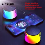 QIHUISHI Sci-fi loa bluetooth trong suốt, xách tay mini soundbar cho điện thoại & PC