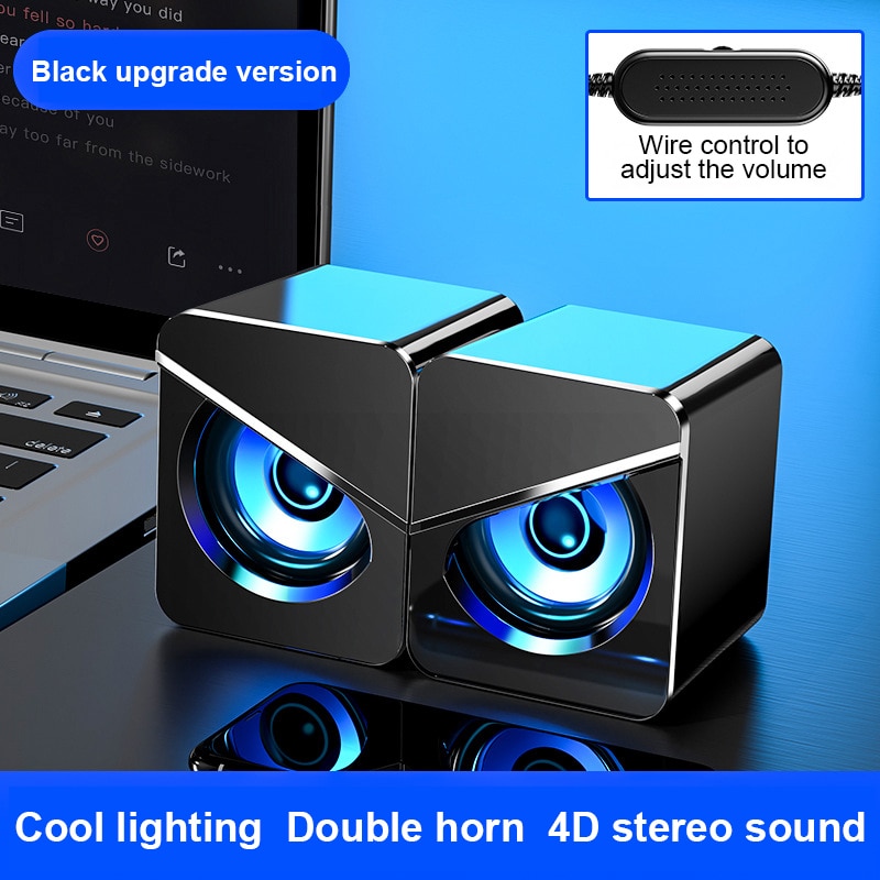 02 Nâng Cấp 02 Nâng Cấp có dây USB Loa máy tính 4D Gây Sốc Âm Thanh âm thanh vòm stereo LED Loa PC Chơi Game Bass Có Dây Cho Máy tính để bàn Máy Tính Xách Tay