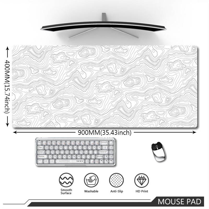 White Gaming Mousepad 900x400 Sublimation Blanks Large White Mouse Pads for  Office Home Cloth Computer Desk Mat Stitch Edges