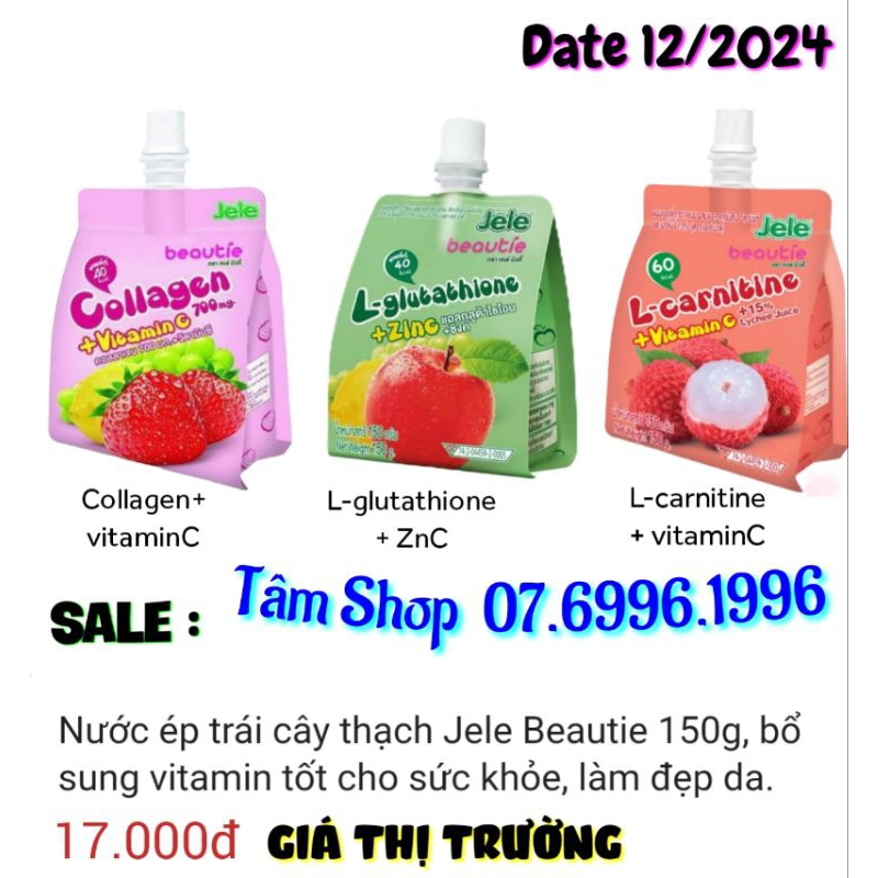 LỐC 3 TÚI NƯỚC ÉP TRÁI CÂY THẠCH JEJE BEAUTIE (TÚI 150G) - NHẬP KHẨU 𝝩𝗛𝗔𝗜𝗟𝗔𝝢𝗗 - Mix vị hoặc ib