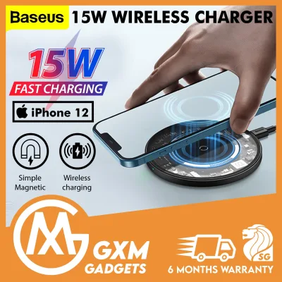 Baseus Simple Magnetic Wireless Charger iPhone 12 15W PD Fast Charging Magsafe Airpods Huawei Samsung iPhone