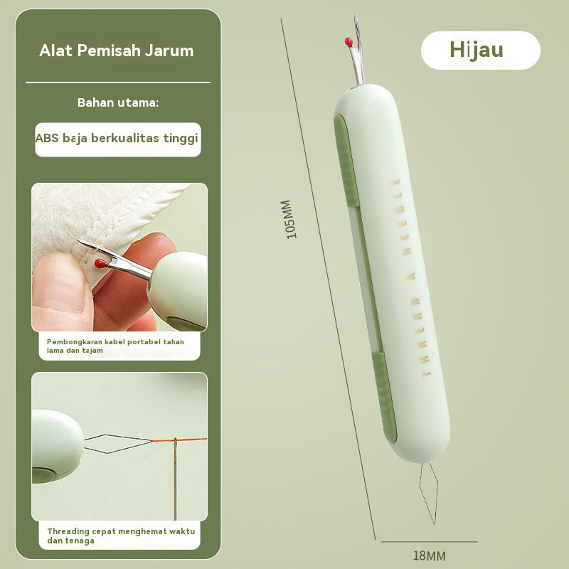 2 IN 1 Perlengkapan Jahit Alat Bantu Memasukin Benang Ke Lubang Jarum Jahit Alat Pasang Benang Ke Jarum Alat Khusus Pemasang Benang Jarum Multifungsi Alat Pelepas Jahitan Bongkaran Benang Pembuka Benang