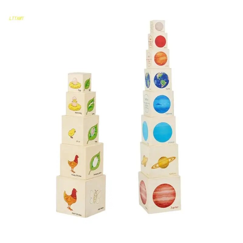 Stacking Cubes For Toddler Wooden Stacking Boxes Nesting Stacking Block