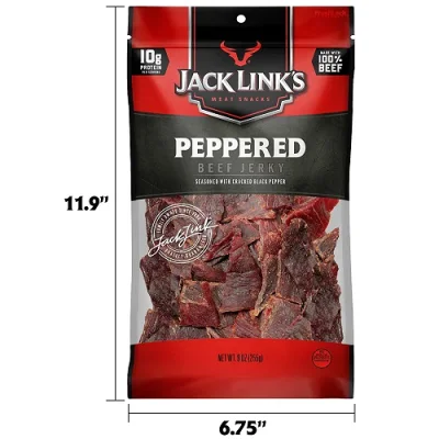 ☘️ 9oz (255g) BEST B4 02/2023 Jack Link’s Beef Jerky Peppered ( JACK LINKS )