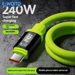 E-WOITD 240W 1.5M Nhanh Chóng Sạc USB Type-C Để Loại C Cáp Với Thời Gian Thực Điện Hiển Thị Cho Điện Thoại Di Động Điện Thoại Nhanh Chóng Sạc Cáp