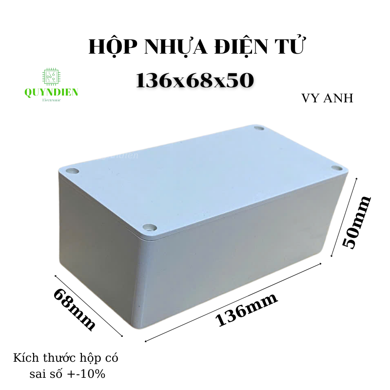 Hộp nhựa điện tử 136x68x50mm hộp VY ANH màu Trắng - Linh kiện điện tử Quỳnh Diễn