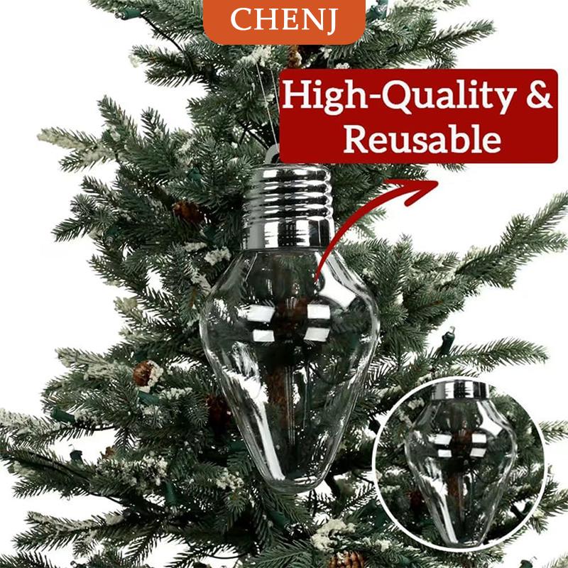 [COD] CHENJ โหลใส่ของขวัญหลอดคริสต์มาส, หลอดไฟคริสต์มาสแบบเติมได้เครื่องประดับใสรูปทรงลูกกวาดพลาสติกขนาดใหญ่ ราคา 83 บาท*ส่งฟรี