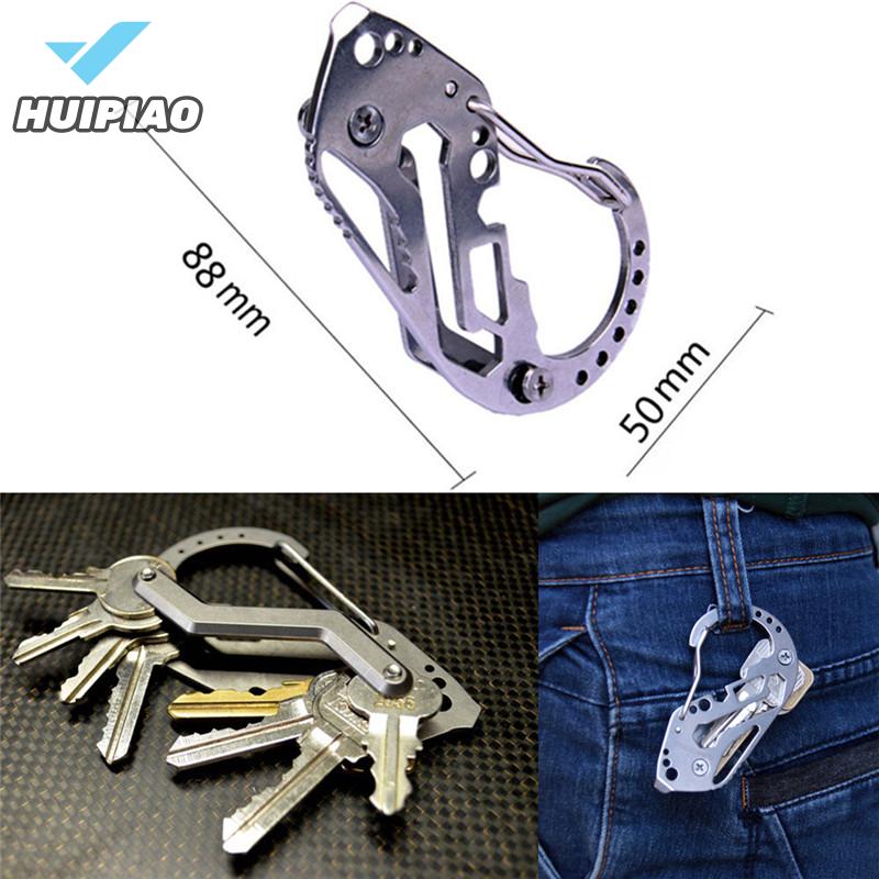 HUIPIAO EDC đa chức năng công cụ Keychain Key chủ ngoài trời quickdraw Carabiner bảo vệ