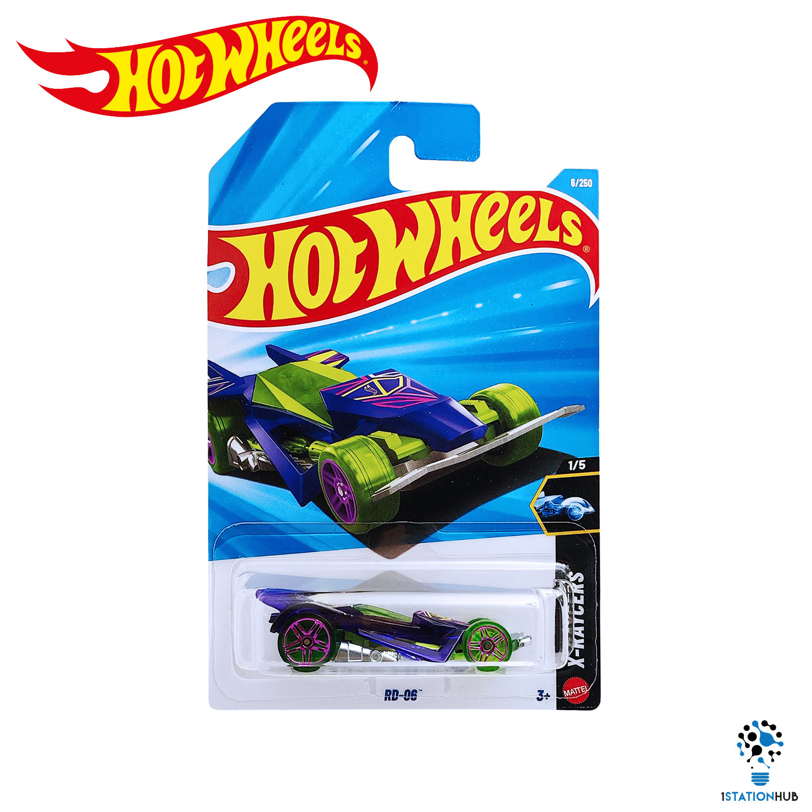 Hot Wheels Layin' Lowrider - HW Reverse Rake 3/5, 1:64 Scale Die-Cast Car (Black/Green) - View #9