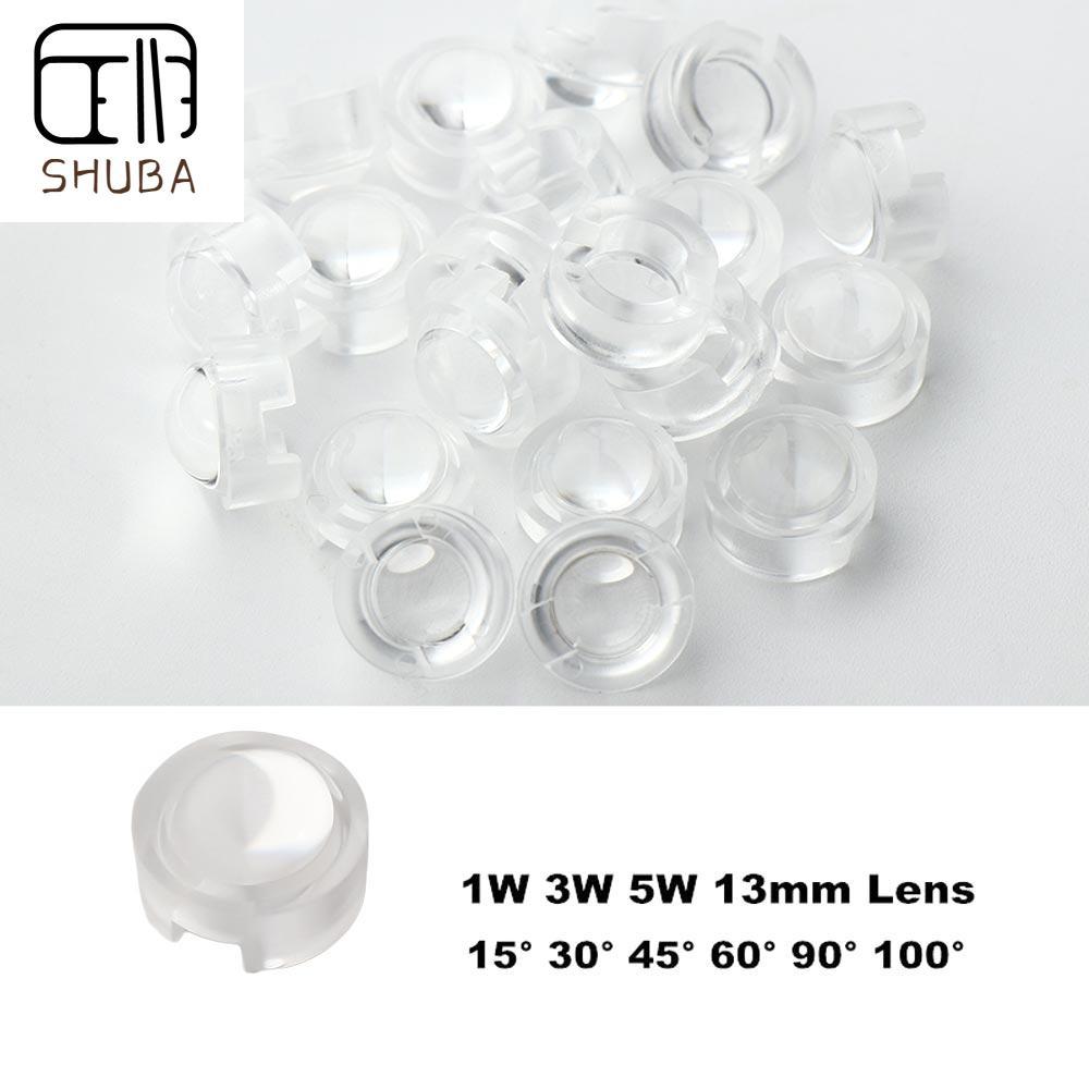 SHUBA 1W 3W Ống kính quang học cho IR CCTV Ống kính 15 30 45 60 90 100 độ Ống kính acrylic lồi Ống kính phản xạ Ống kính LED Ống kính 13mm Ống kính mini Ống kính acrylic