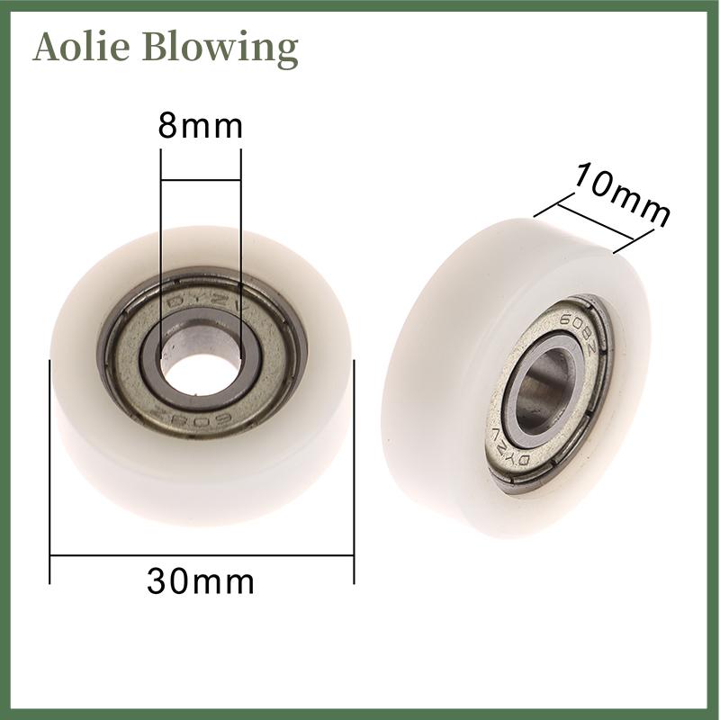 Aolie 1 cái 608 ZZ 8x30x10 mét POM Nylon Vòng loại con lăn bánh xe POM bọc 608ZZ mang ròng rọc nhựa bánh xe mang ròng rọc