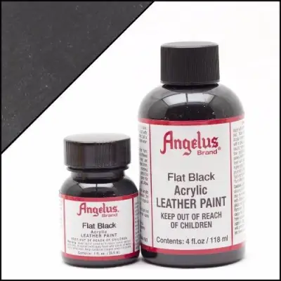 Angelus USA Flat Black Acrylic Paint 1oz (Original Packaging)