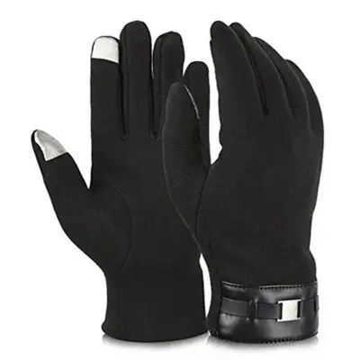 LALANG Men Touch Screen Gloves Warm Outdoor Sports Driving Cycling Winter Mittens (Black) - intl