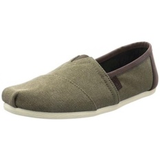 Men's Classic Slip On (8 D(M) US (Olive Washed Canvas/Trim)) Men's Classic Slip On (8 D(M) US (Olive Washed Canvas/Trim))