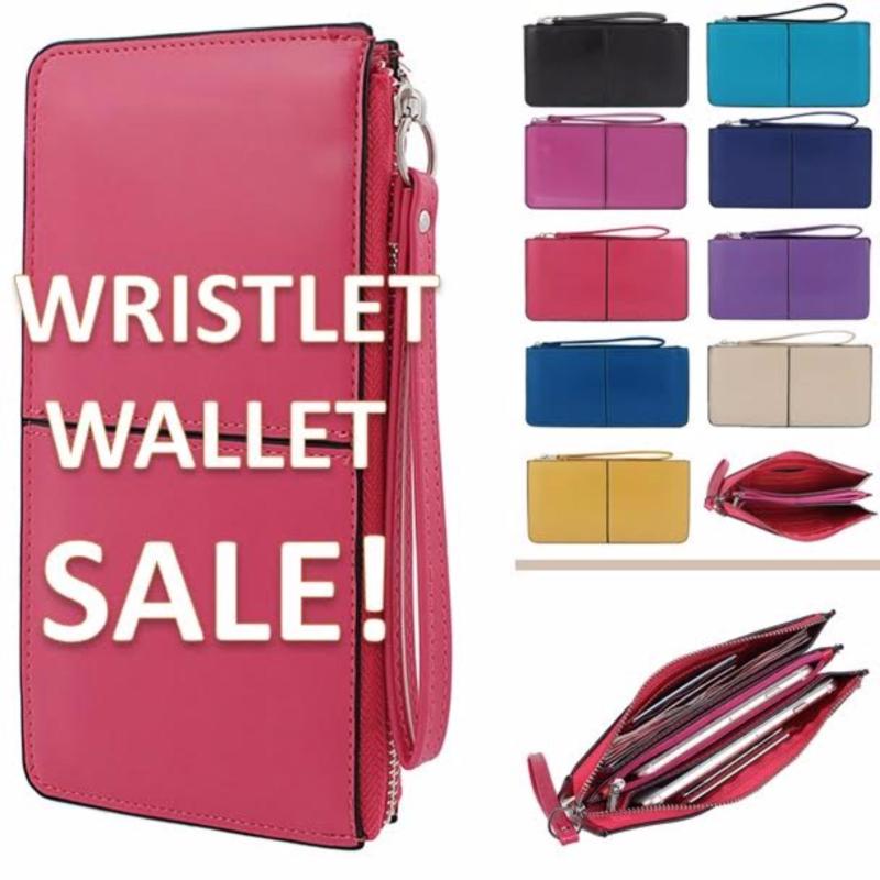 Wristlet Sapphire Hand Bag With Zip